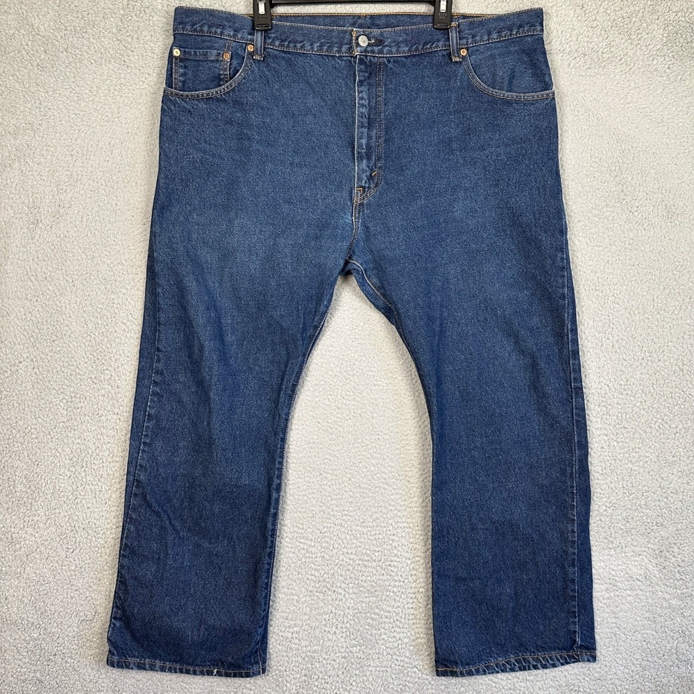 Levis 517 Jeans Mens 44X30 Blue Bootcut Dark Wash Distressed Red Tab Denim Pants